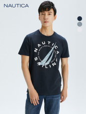 Футболка мужская nautica/诺帝卡男装2021春夏男士时尚全棉印花短袖圆领t恤ve1196 NAUTICA/2021