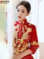 Традиционный свадебный наряд Сюхэ, летнее красное свадебное платье, коллекция 2021