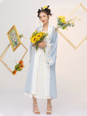 taobao agent 汉尚华莲 Cat and Cat Park to Sunflower Story Song Main Hanfu Women's Original Genuine Two Skirts Spring and Summer