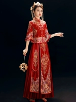 Традиционный свадебный наряд Сюхэ, вечернее платье для невесты для беременных, демисезонное свадебное платье, коллекция 2023, китайский стиль