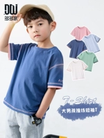 多多家 Детская летняя футболка с коротким рукавом, жакет для мальчиков, трендовый топ, 2020, подходит для подростков, в западном стиле, в корейском стиле