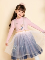 Осеннее платье, осенняя оригинальная юбка, трикотажный детский наряд маленькой принцессы для девочек, коллекция 2022, в западном стиле, увеличенная толщина