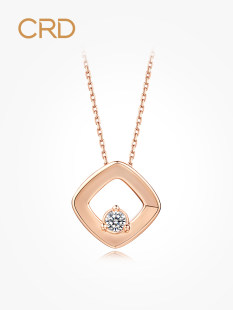 CRD ダイヤモンドペンダント 18K ローズゴールド幾何学ネックレスカラーゴールドダイヤモンドジュエリー中空菱形ギフト