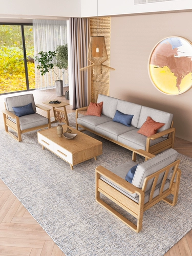 Ткань, съёмный современный и минималистичный диван из натурального дерева, скандинавский стиль