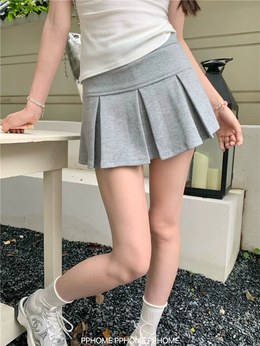 Теннисная летняя юбка в складку, свитер, А-силуэт, средняя посадка
