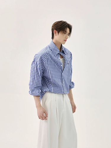 TURNTIDE нишевая клетчатая рубашка в стиле ретро для мужчин и женщин, модная свободная повседневная универсальная рубашка чистого кроя