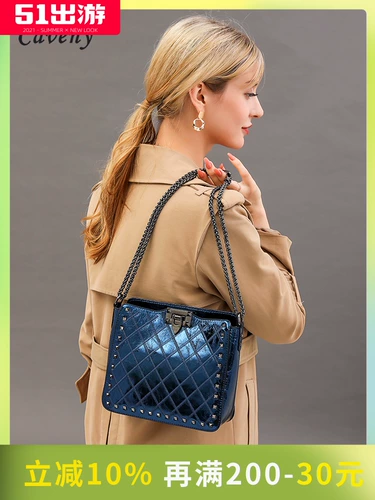 Модная сумка через плечо, кожаная цепь, сумка на одно плечо, из натуральной кожи, коллекция 2021, на цепочке