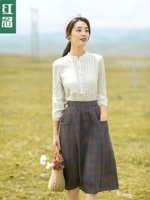 红念 Белая сексуальная рубашка, осенняя, 2020