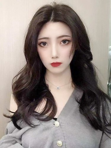 Кудрявая сетка для волос с пробором по середине изготовленная из настоящих волос, шлем для парика, популярно в интернете, «ключичная» стрижка, длина миди