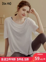 Спортивная легкая и тонкая дышащая одежда для йоги, футболка с коротким рукавом для спортзала, оверсайз, для бега, по фигуре