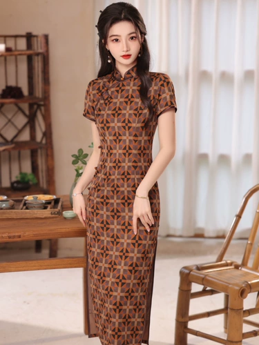 Летнее ципао, элегантное платье, китайский стиль