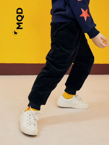 MQD Вельветовый удерживающий тепло детский пуховик, детские штаны, детская одежда, увеличенная толщина