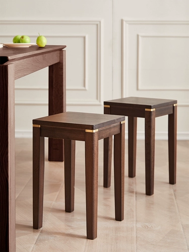 Полно -салонный древесный стул может надолго складывать табуретку для еды, удобный, новая китайская деревянная древесная древесная высокая табурета с низкой стул.