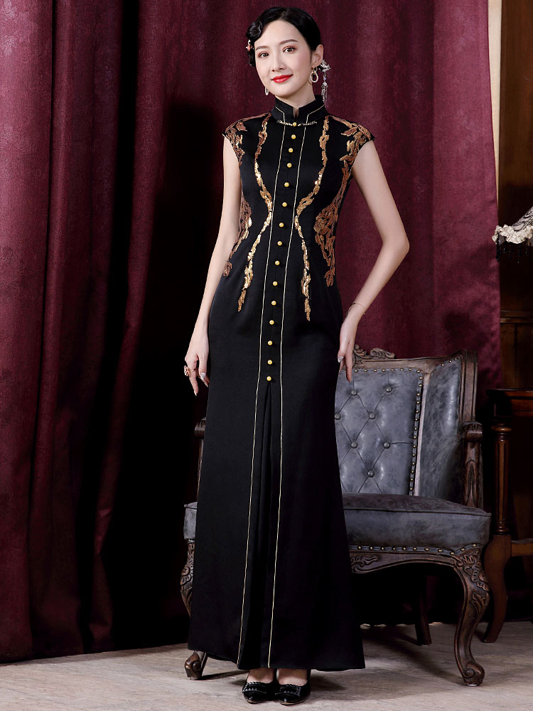 多丽琦 Summer cheongsam, long dress, 