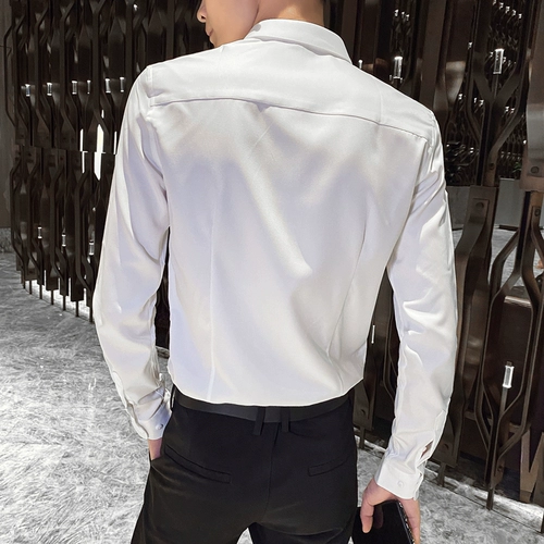 Осенний шелковый лонгслив, рубашка, премиум класс, в корейском стиле