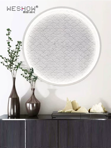 Сянген Джейд Каменная мозаика Фоновая стена плитка новая китайская мраморная гостиная телевизионная стена культурный камень Будда Храм