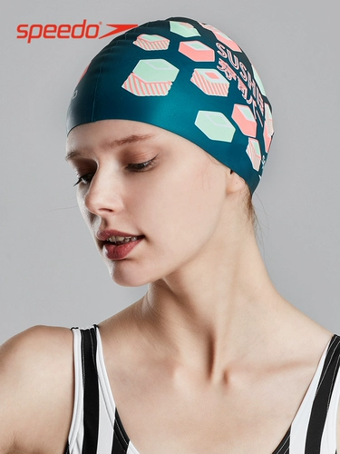 Speedo, модная водонепроницаемая мягкая комфортная плавательная шапочка подходит для мужчин и женщин для плавания