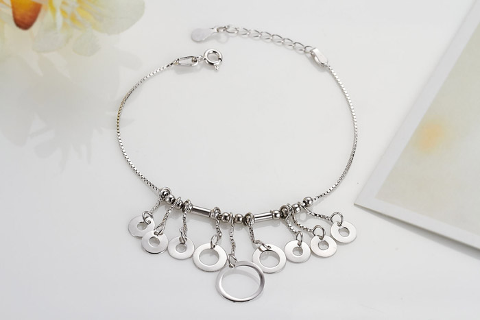Bai Ruidi S925 bạc vòng chân nữ phiên bản Hàn Quốc của vòng tay sinh viên đơn giản cá tính Trang sức boho Quà tặng ngày Valentine vòng chân cá chép nữ