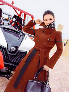 型色缤纷 Европа и америка красивый улица мода цвет hit шерстяной пальто длина шерстяные пиджак осенью и зимой новый