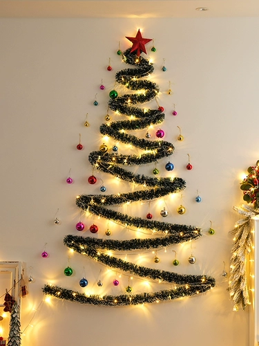 Рождественские украшения Рождественская елка макет сцены настенное освещение стена стены детского сада компания подвесное украшение атмосфера