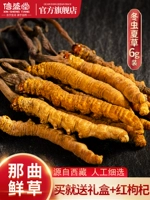 Тибет Naqu Authentic Cordyceps sinensis 5 ~ 6 корней/грамм -ортодоксальные кордицепсы сухой товары 6g свободная подарочная коробка свеже