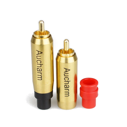 Разъем Rca Hi-Fi, медная позолоченная лихорадка, разъем Lotus Rca, аксессуары для аудиоразъемов головки AV