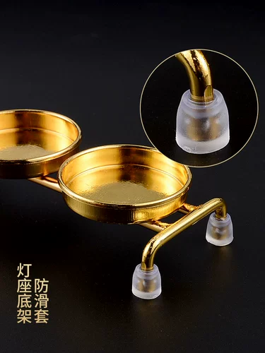 Золотая подсвечника десяти лет -лечебной магазин десять цветов свеча свечи Семьи -звездные призрачные лампы стойки перед передней частью лампы Будды