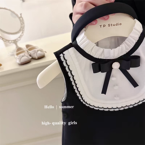 Модное летнее вечернее платье, жилет, наряд маленькой принцессы, детская одежда, в стиле Шанель, для выступлений