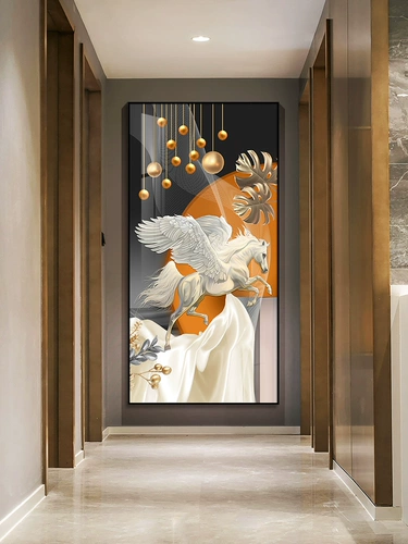 Современная простая декоративная картина на крыльце Легкие роскошные атмосферные коридор, вертикальная версия живопись на стенах абстрактная кошачья фона стена висящая живопись