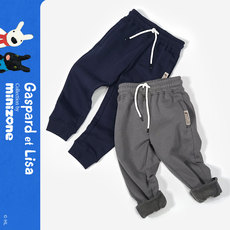 детские штаны minizone&gaspard et lisa动漫联名秋冬儿童加绒休闲长裤3-7岁