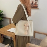 Трендовая сумка через плечо, вместительная и большая портативная сумка на одно плечо, льняная сумка