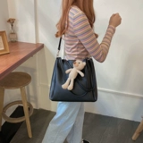 Трендовая сумка через плечо, вместительная и большая портативная сумка на одно плечо, льняная сумка