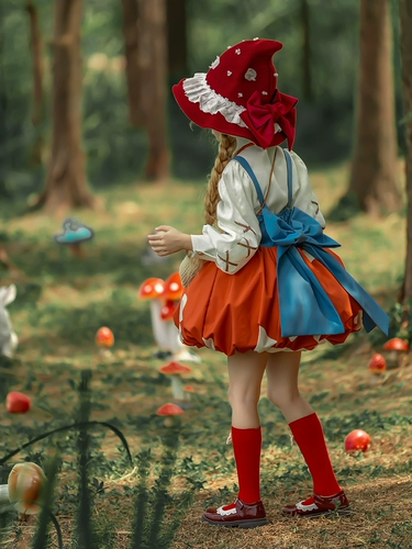 Красная шапочка, весенний детский наряд маленькой принцессы, стиль Лолита, косплей