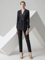 织暮 Элитный комплект, осенний черный классический костюм, куртка, пиджак классического кроя, комбинезон