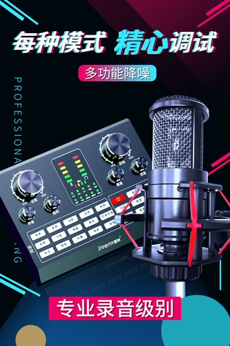 Мобильная живая звуковая карта в прямом эфире Douyin Internet Red Equipment Полный набор национальных K Song Artifact Sound Card Singsing Mobile Phone Special Microphone Microphone Audi