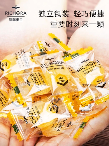 Riki Olan Maluka Honey 15+твердый сахар Увлажняющий монетный двор, свежий рот, мед, мед, импортируется из Новой Зеландии, импортированная