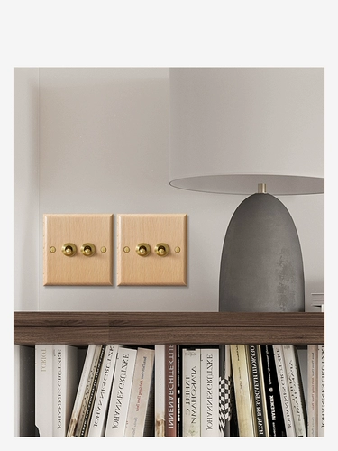 Xilunsi Nordic Simple Pure Cold Wood Retro Switch панель панель бронза бедная 86 тип большого дерева