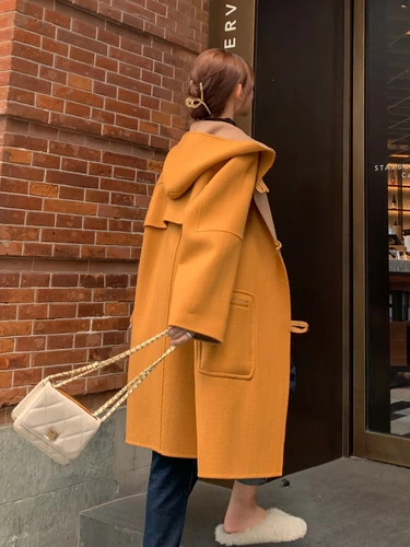 Двусторонная кашемировая демисезонная элитная толстовка с капюшоном, шерстяное пальто, 2020 года, подходит для подростков