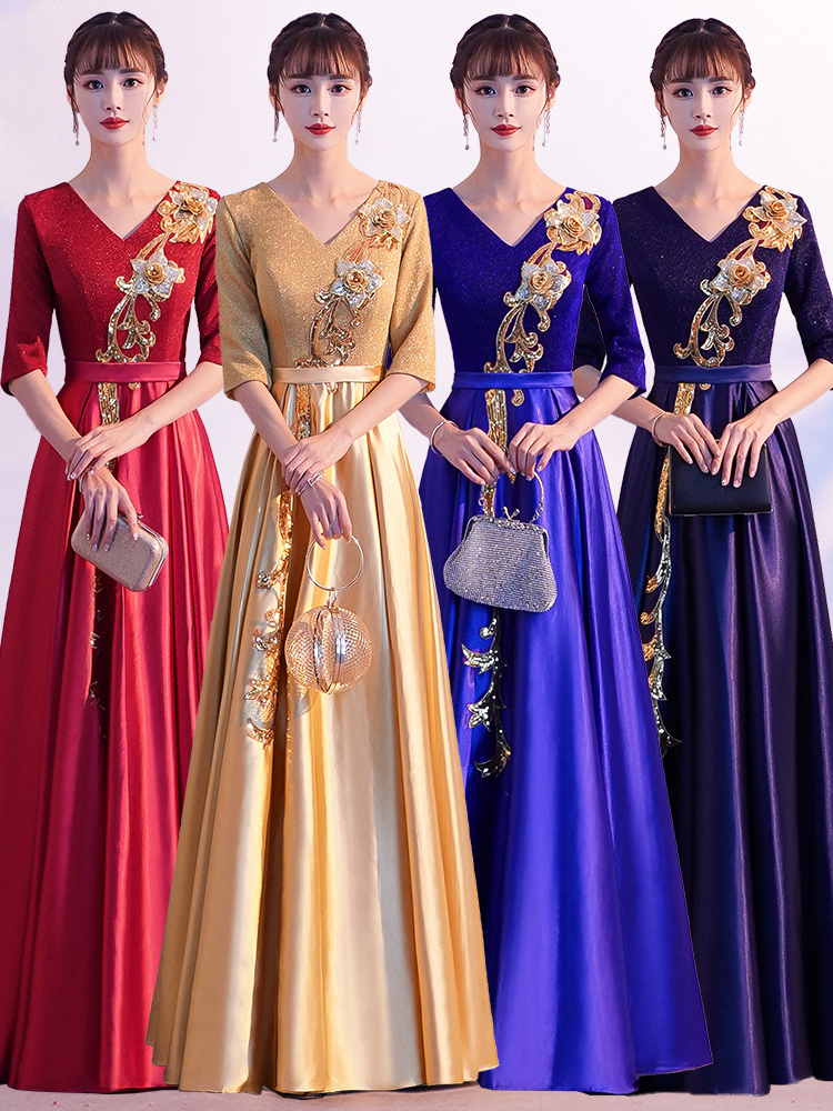 Summer long golden dress, 2020