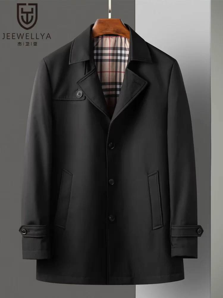 Мужское длинное trench coat для мальчиков, демисезонная приталенная ветронепроницаемая куртка для отдыха