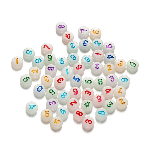 Флуоресцентный акрил, браслет из бисера с буквами ручной работы, брелок, аксессуар, английские буквы, «сделай сам»