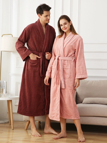 爱若舒 Банный халат, хлопковое полотенце, быстросохнущая хлопковая пижама подходит для мужчин и женщин для влюбленных, увеличенная толщина, хорошо впитывает воду