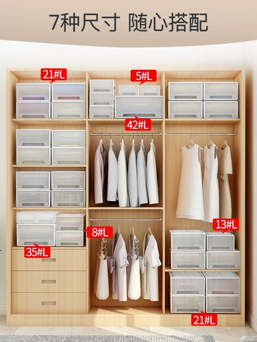 Пластиковая ящик для хранения ящика прозрачная многослойная шкафная мебель