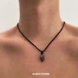 Богатый денежный цветок, оригинальное серебряное обсидиановое ожерелье ручной работы с резной крабовой клешней, мужская цепочка на ключицы, женское ожерелье, новый китайский стиль, древний стиль, цепочка для свитера