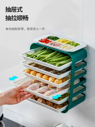 Многофункциональная кухня положите овощные артефакты на стене стойки дома домашний овощной поддон многослойный прямоугольный горячий горшок с блюдом