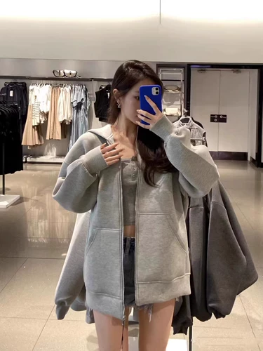 Осенняя длинная космическая куртка с капюшоном, толстовка