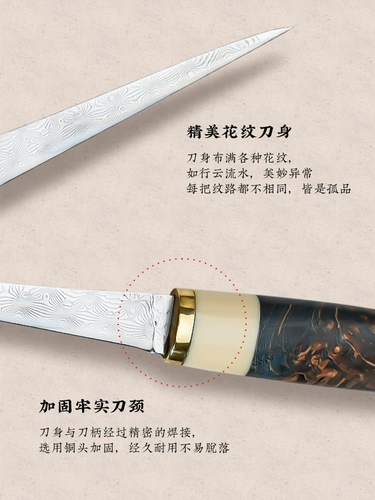 周毅 Мастер-нож из дамасской стали, профессиональный нож для резки еды, разделочный нож шеф-повара, нешлифованный инструмент для фруктов и овощей