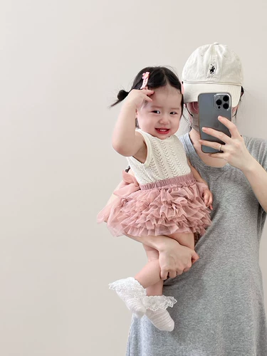 Летнее милое платье, детский комплект для принцессы, милый жилет, детская летняя юбка, стиль