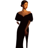 Новая винтажная фотостудия в гонконгском стиле, тематическая фотоодежда, черное бархатное тонкое платье, красивая художественная одежда для фотосессии