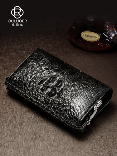 欧洛尔 Мужская вместительная и большая сумка с петлей на руку, длинный бумажник, маленькая сумка клатч, из натуральной кожи